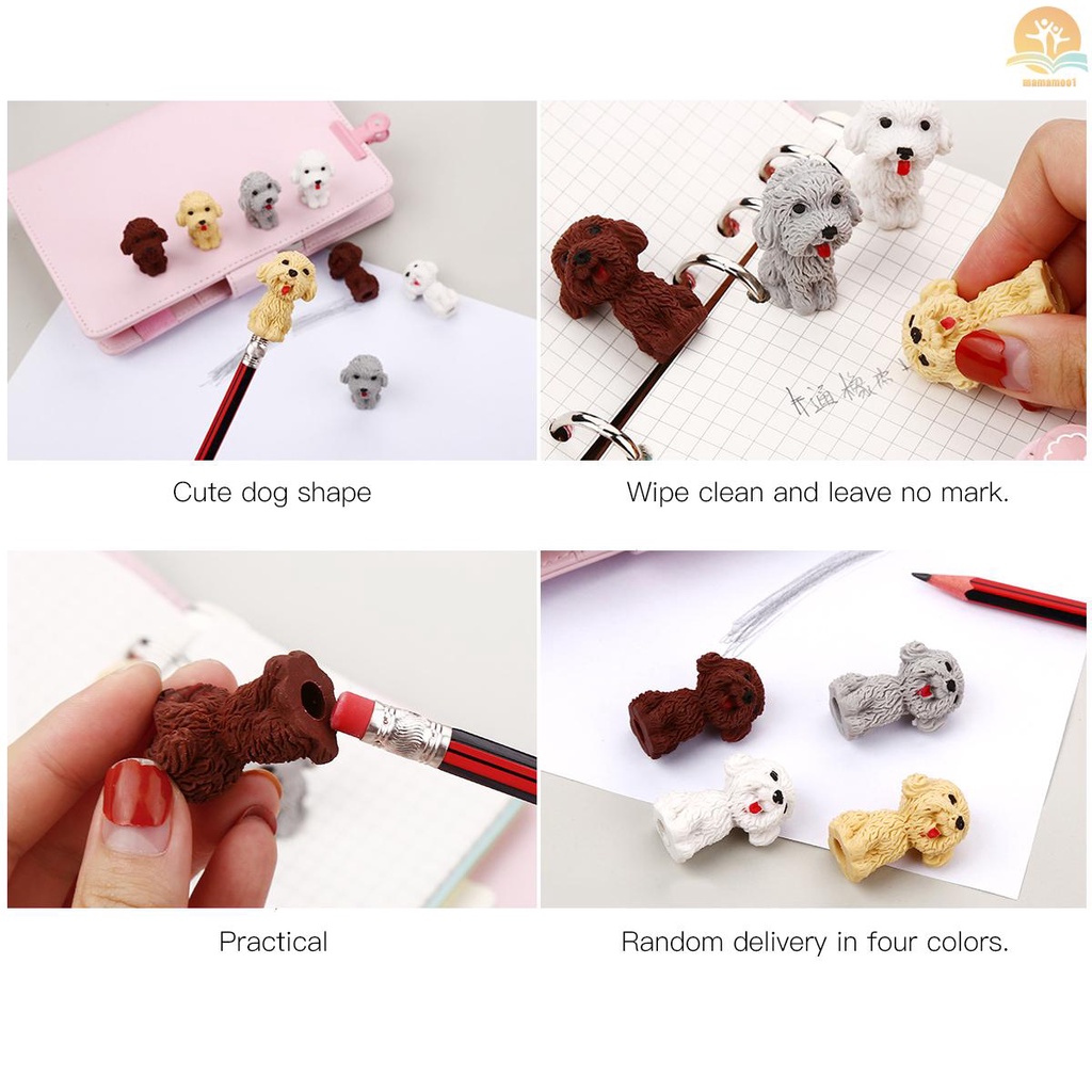 1pc Creative Kids Eraser Cartoon Animal Dog Eraser Random Color &amp; Individual Delivery for Kids Students School Office