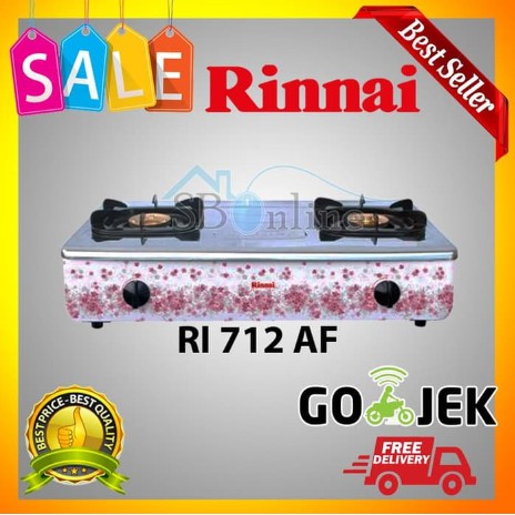 RINNAI RI-712AF Kompor Gas 2 Tungku Stainless Steel