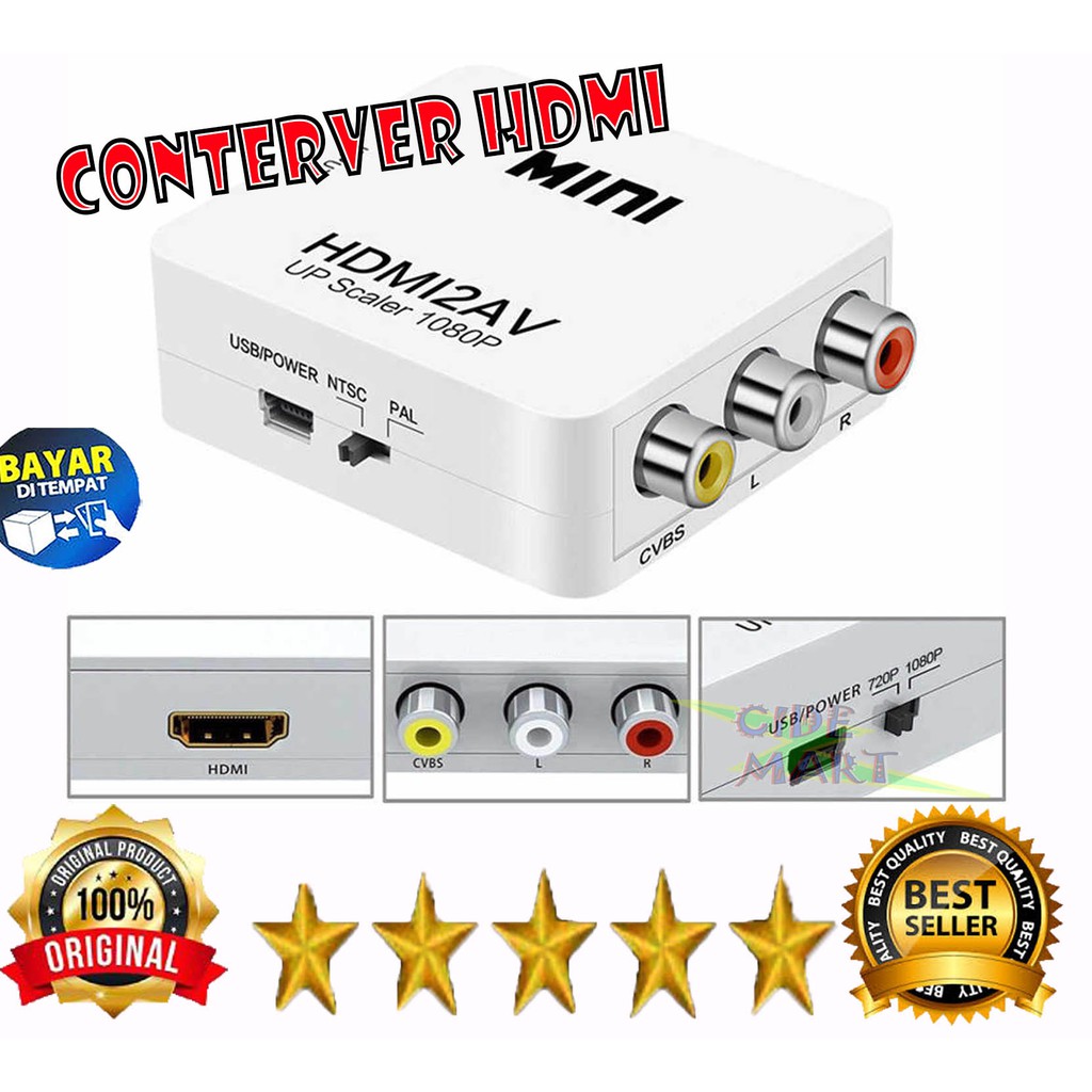 [BISA COD] HDMI TO AV / MINI BOX HDMI2AV / ANYCAST RCA CONVERTER ADAPTOR / HDMI2AV