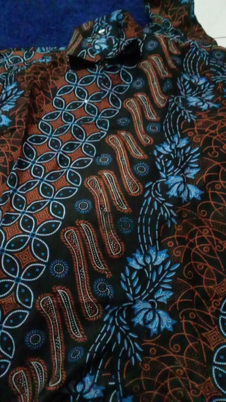 Kemeja Batik Pria Lengan Pendek Size M L Xl Xxl  Bswart Batik Hrb026 Kenongo Hem Panjang Padi