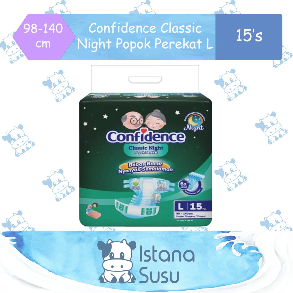 Confidence Classic Night Popok Perekat Dewasa Ukuran Besar