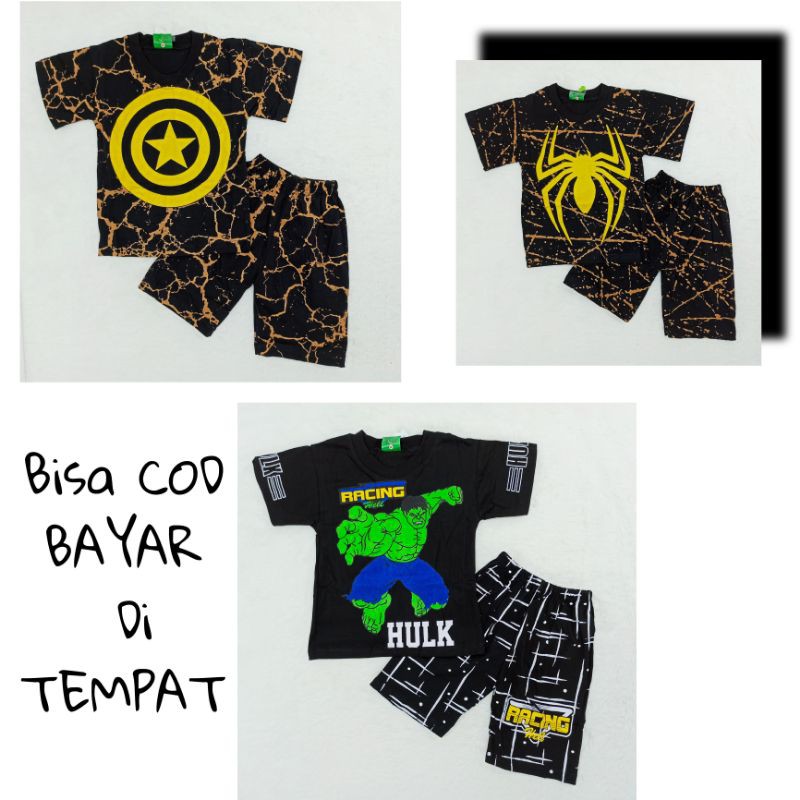 [Ss-172] Pakaian Anak Laki Laki size 2-4tahun, Baju Anak Superhero, Setelan Anak Cowok