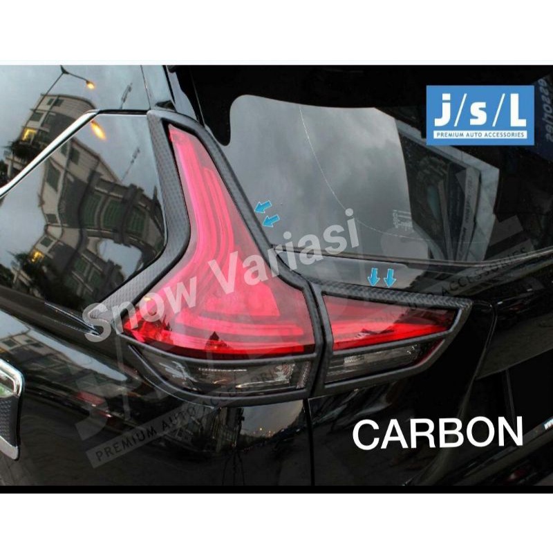 GARNISH BELAKANG XPANDER CROSS 2020 TAIL LAMP GARNISH CHROME BLACK CARBONJSL
