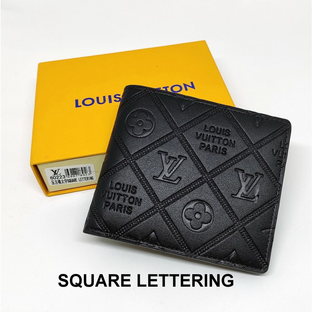 DOMPET PRIA LV IMPORT MODEL TIDUR KULIT SINTETIS-SQUARE LETTERING