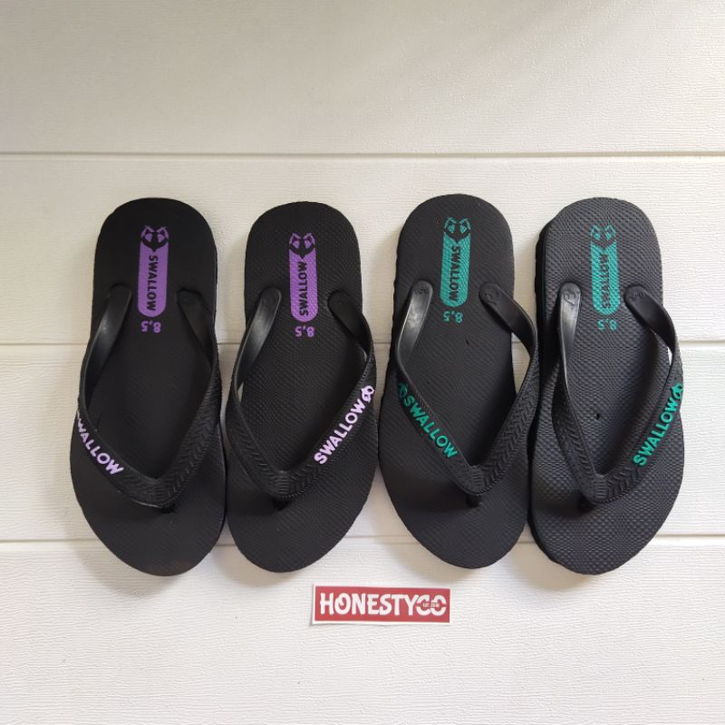 Sandal Jepit Swallow Pria Wanita Hitam Series HONESTYCO