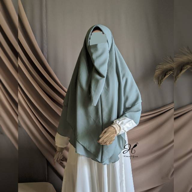 KHIMAR SEGI EMPAT INSTAN XL / JILBAB SEGIEMPAT INSTAN SYARI JUMBO