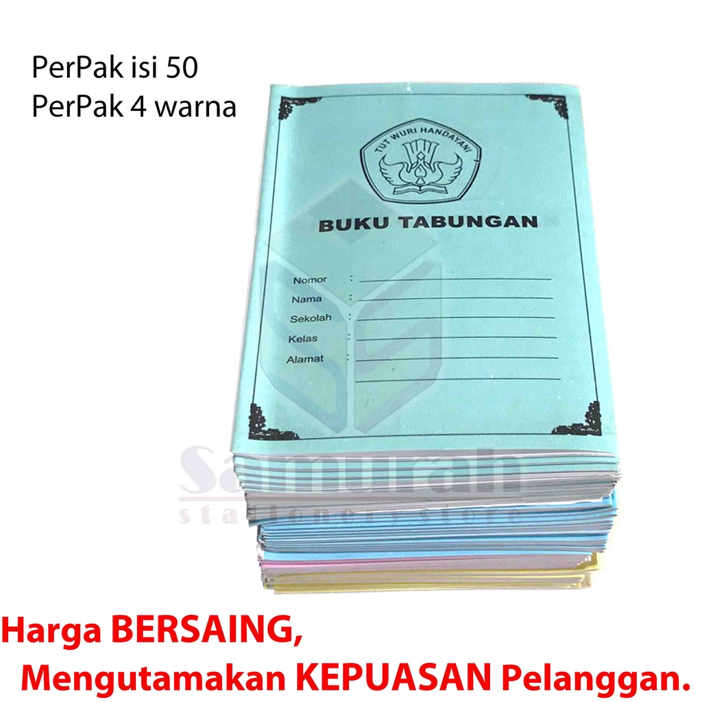 

Buku Tabungan Anak Sekolah - Koperasi - Arisan - Pencatatan Kredit - 1 Pak isi 50 buku @ 10 Lembar