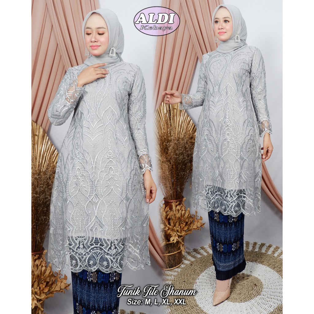 TERBARU SET TUNIK TULLE MUTIARA BORDIR / SET TUNIK TULLE MUTIARA BORDIR SENADA