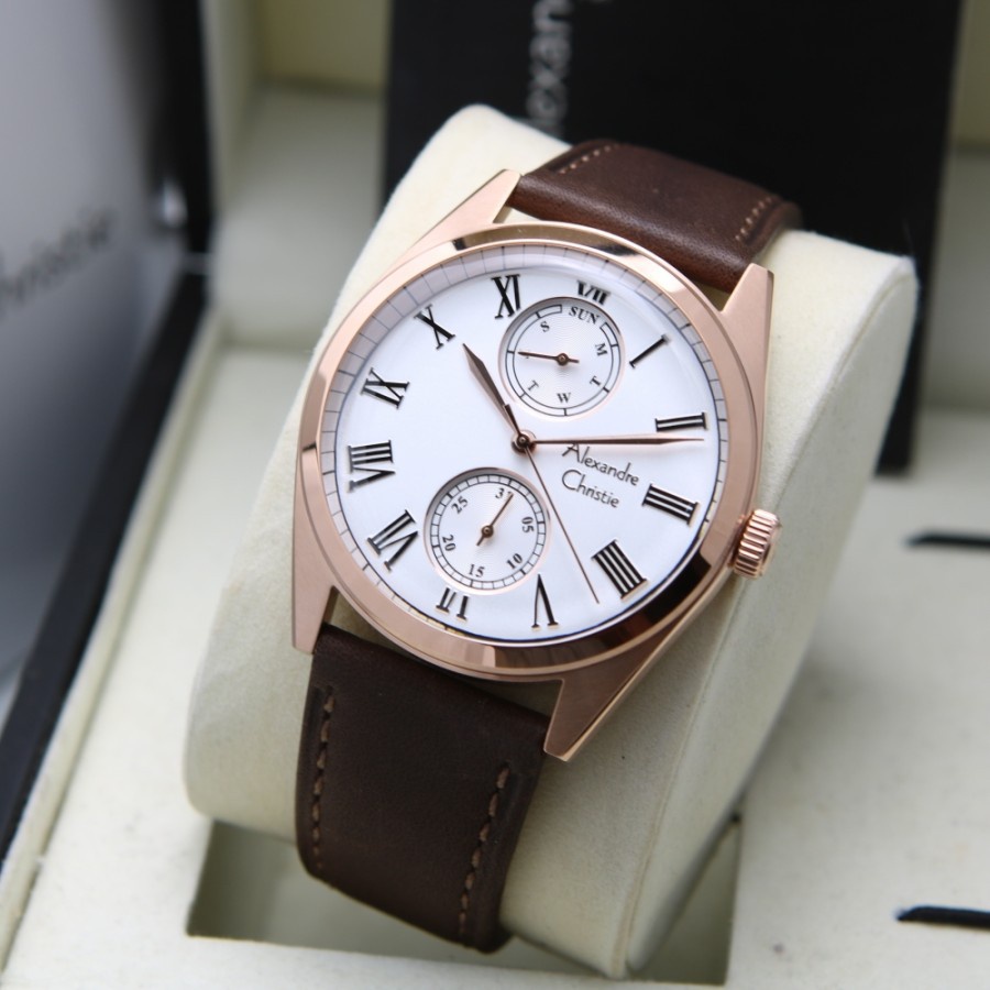 JAM TANGAN PRIA ALEXANDRE CHRISTIE AC 6578 LEATHER ORIGINAL GARANSI RESMI 1 TAHUN