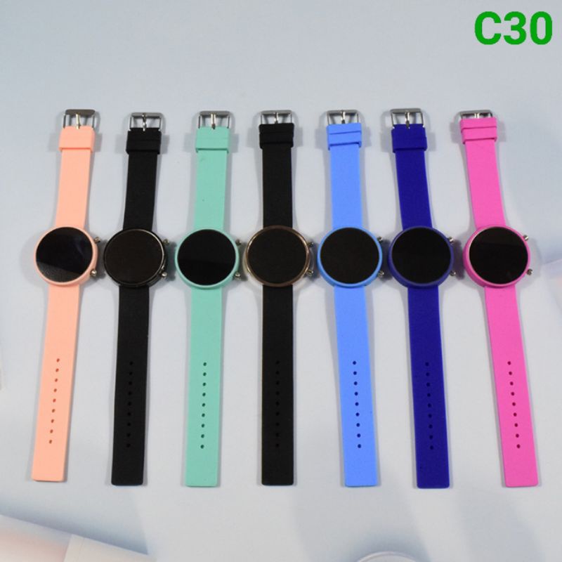 DC C ( C00030 ) JAM TANGAN LED DEWASA MODEL BULAT / ORIGINAL / TIDAK BISA MEMILIH