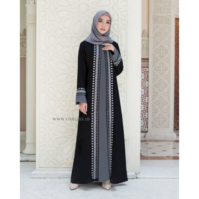 DUBAI ABAYA DRESS Baju Gamis Wanita  Terbaru 2022 Gamis TURKI moscrepe mix bordir L XL XXL 3XL 4XL