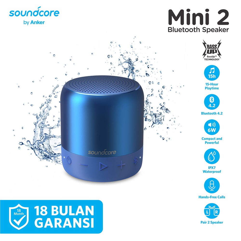 Speaker Bluetooth Anker Soundcore Mini 2 IPX7 - A3107-1