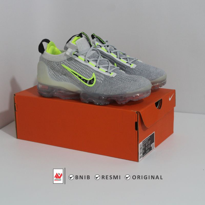 Nike Vapormax Flyknit 2021 Grey Volt Original 100٪