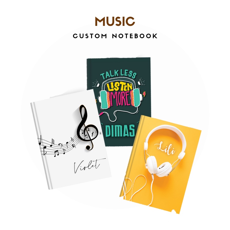 

NOTEBOOK CUSTOM BUKU CATATAN AGENDA DIARY MUSIC PIANO GITAR PLAYLIST