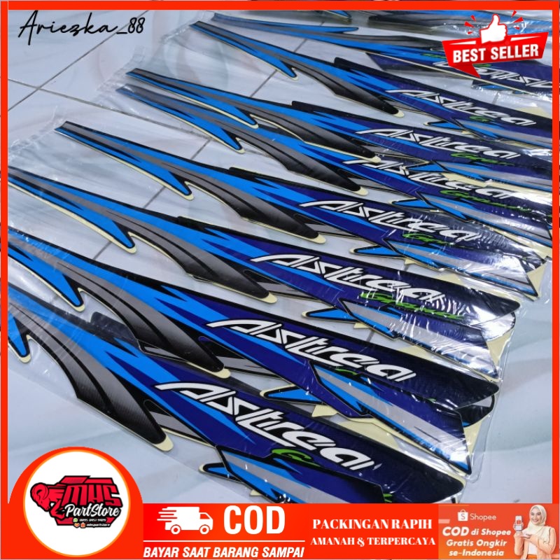 (COD) Striping Astrea Grand 1997 Hitam Biru  / stiker bodi motor grand 97 TERPERCAYA