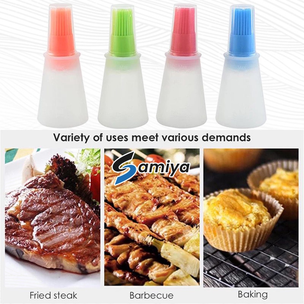 silicone oil bottle brush grill BBQ / kuas botol tempat bumbu minyak panggang kue roti ayam bakar / baking kitchen tool brush kuas sikat silikon