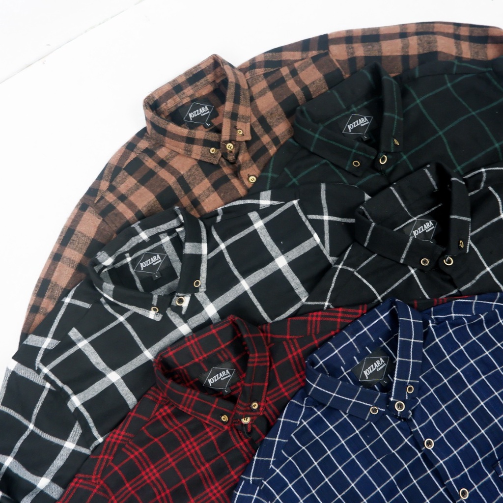 (RAMADHAN SALE) kemeja flanel cowok/cewek kotak-kotak lengan panjang size M.L.XL banyak pilihan variasi motif