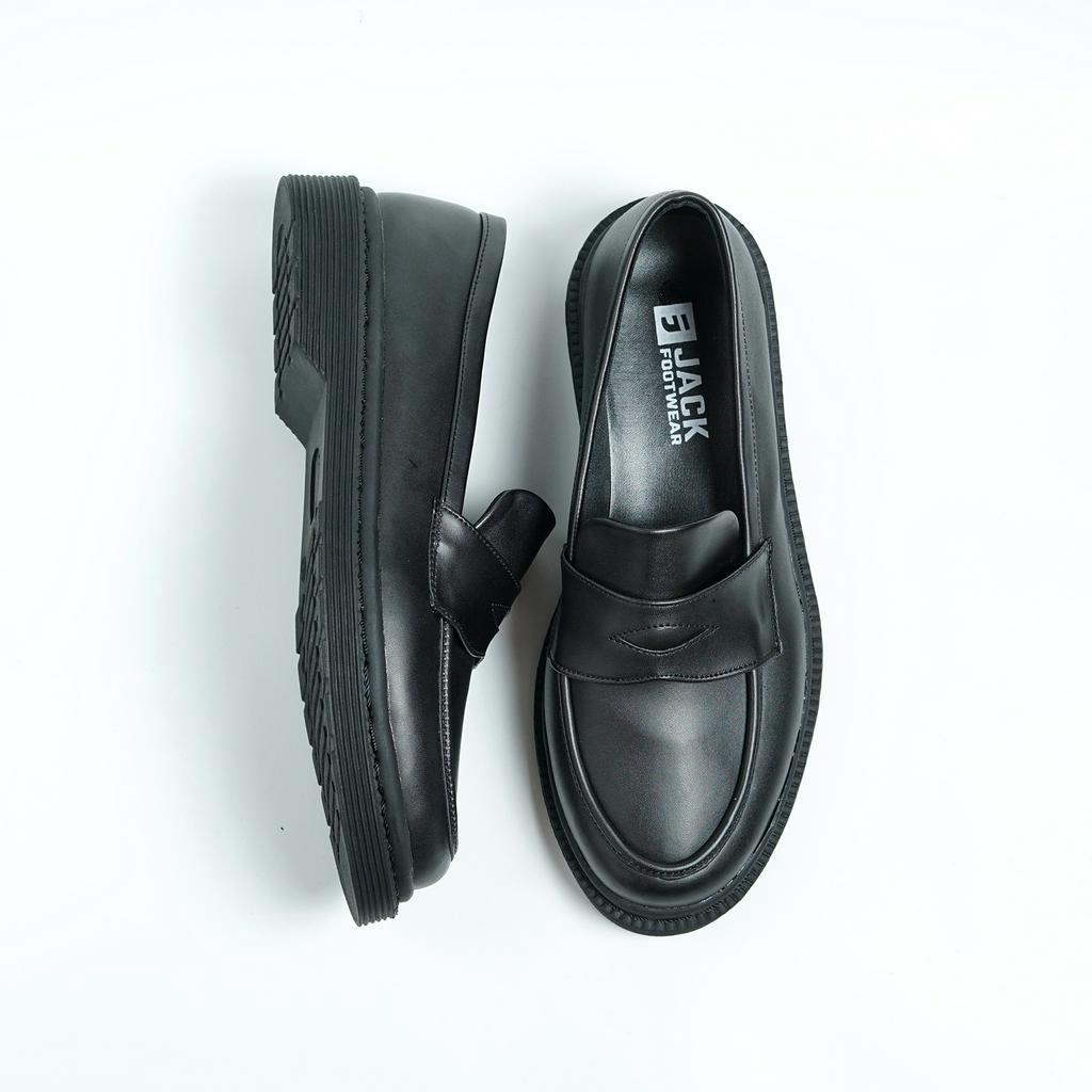 FLOYD BLACK |ManNeedMe x JACK| Sepatu Pantofel Pria Slip on Formal / Kantor / Pdh Loafers ORI