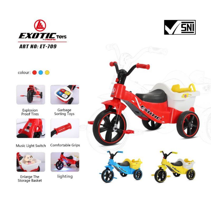 Exotic Tricycle ET709 / Sepeda Roda Tiga Anak