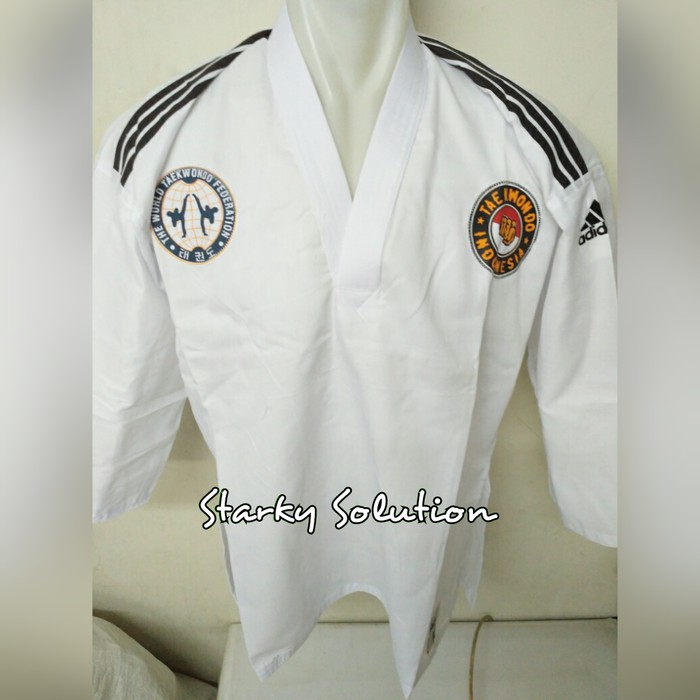 DISKON 30% Dobok Setelan Taekwondo Adidas Strip PROMO MURAH