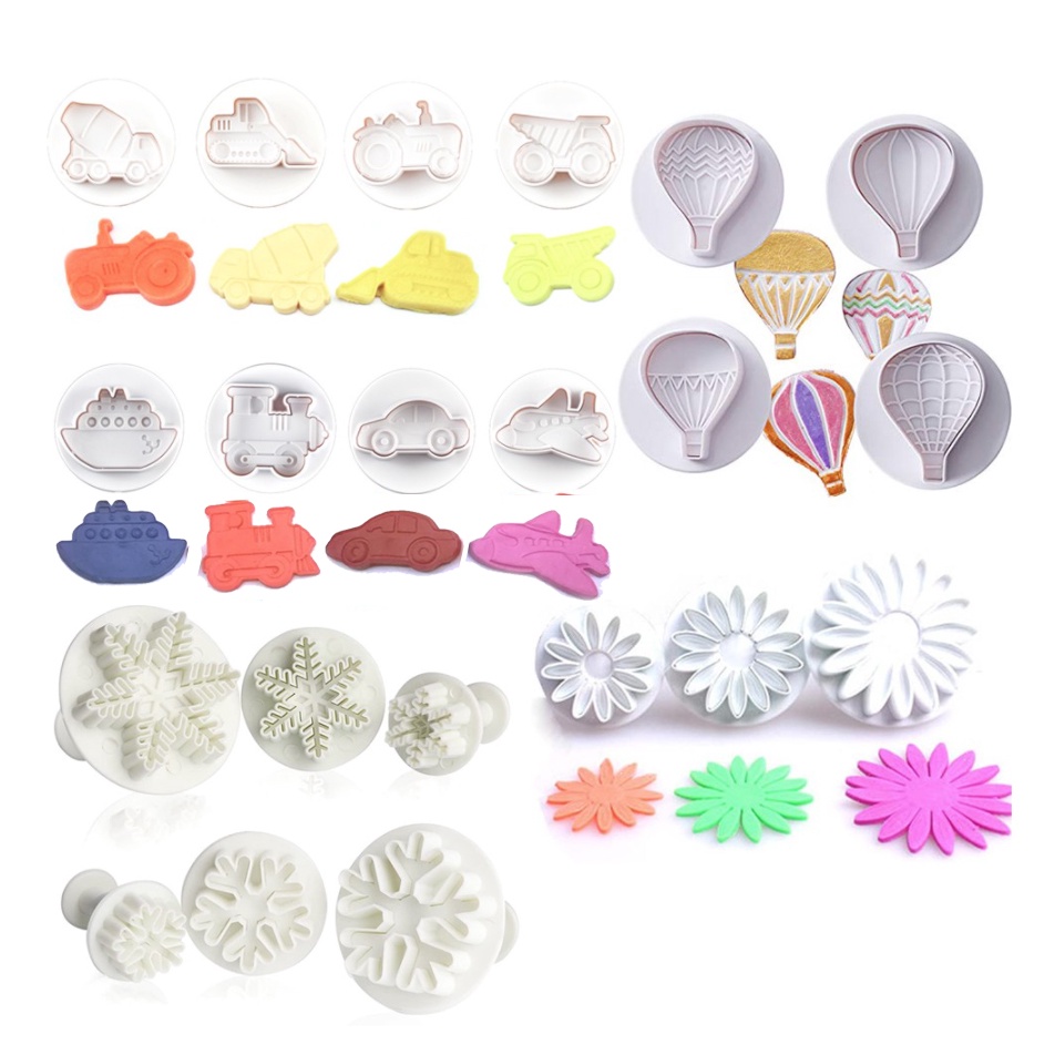 Plunger Cutter Cetakan Fondant Salju Balon Mobil Icing Sugar Alat Hias Kue Topper Dekorasi Cake