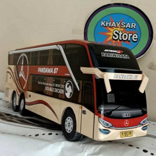 miniatur Bus bis / mainan bus bis DOUBLE DEKER PANDAWA 87