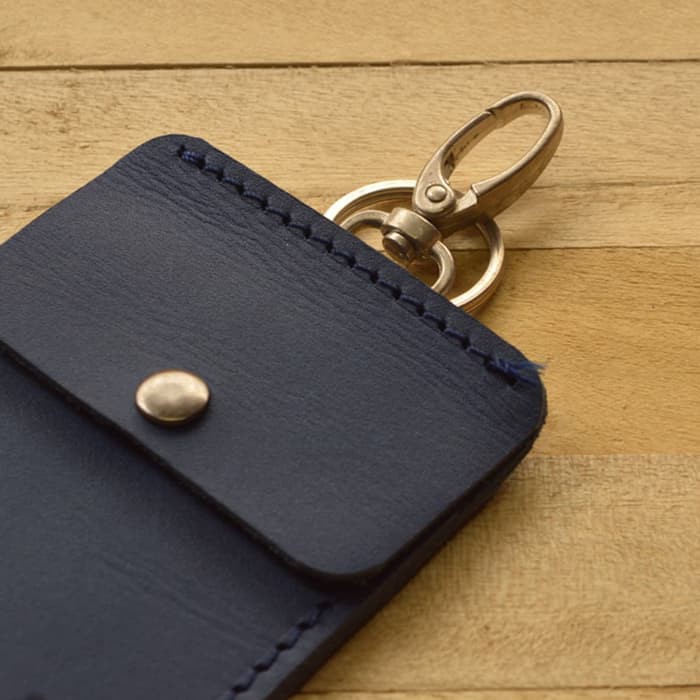 dompet stnk mobil / motor kulit sapi asli warna navy blue