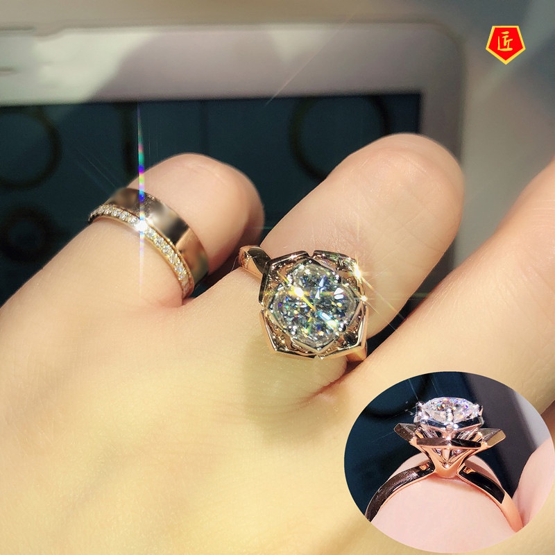 [Ready Stock]New Elegant Camellia Ring Pt950 Rose Gold