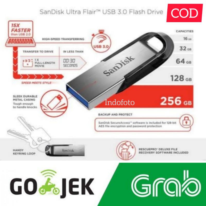 Sandisk flashdisk ultra flair metal 16-256Gb original