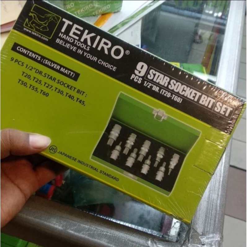 TEKIRO Mata Kunci Sock L Bintang Set 1/2 Inch x 9 pcs Star Bit Socket