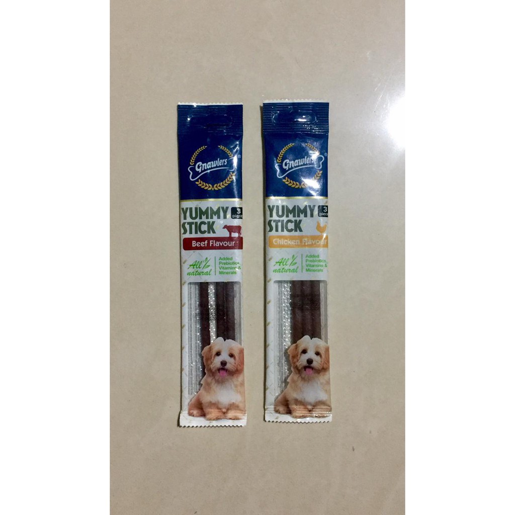 Gnawlers Yummy Stick 3pcs  Snack Cemilan Gigitan Anjing