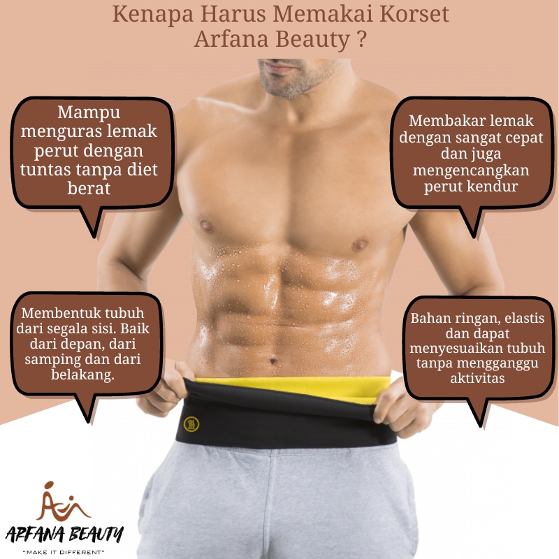 Korset Perut Buncit Korset Pengait Waist Man Belt Corset Pembakar Lemak Perut