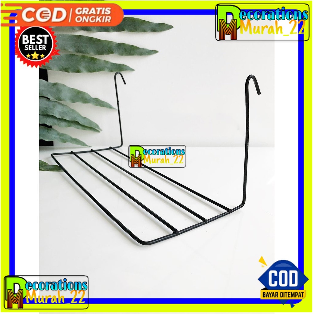 (TERMURAH) RAGAN Rak Gantung Besi Wall Grid Display Sepatu Hijang Tatak Pot Tanaman