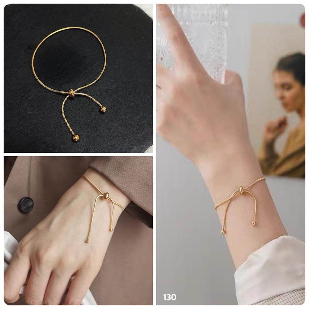 COD!! JJ gelang tangan titanium serut simple anti karat / gelang tangan wanita serut import