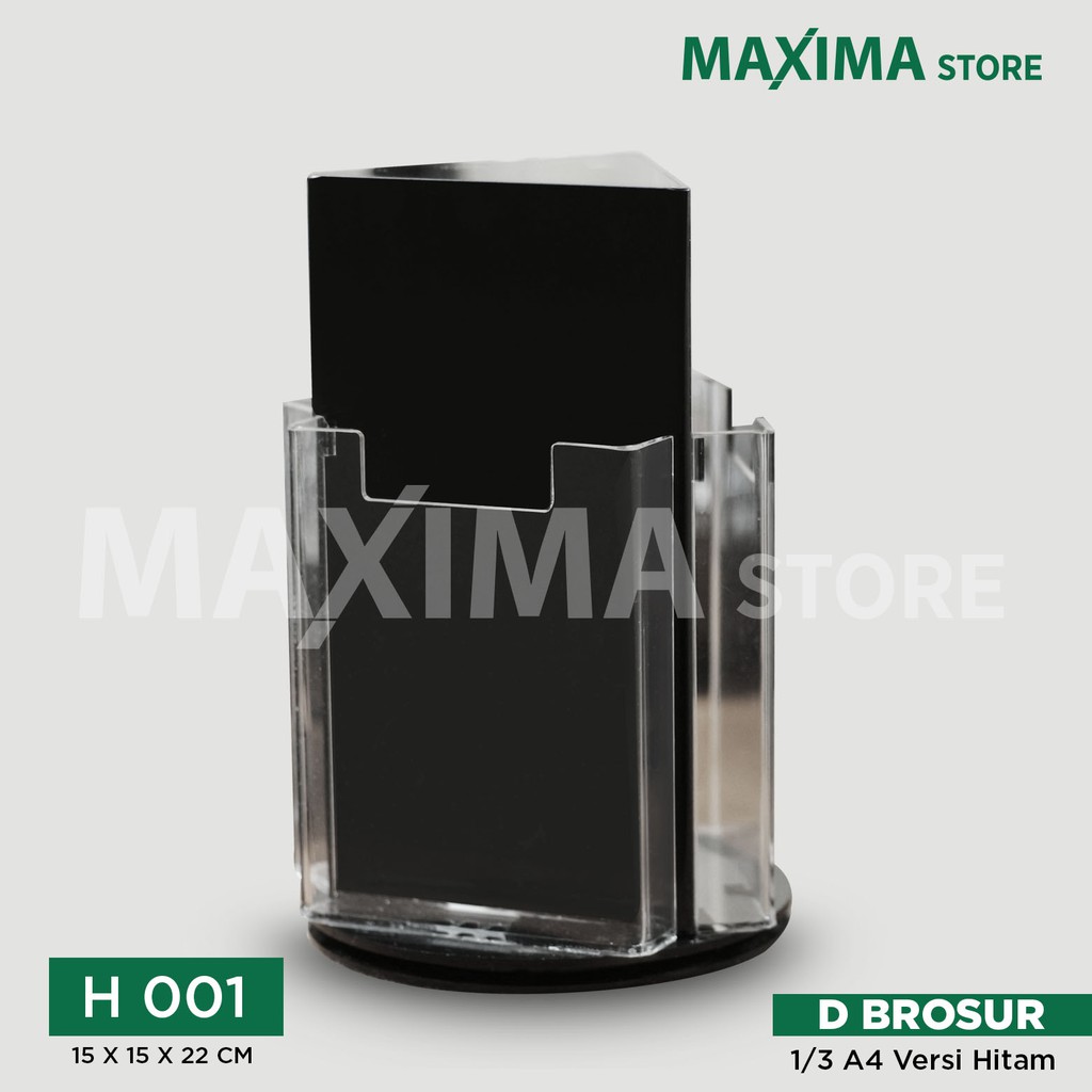 

tempat brosur akrilik 1/3 a4 / display brosur putar H1 / akrilik