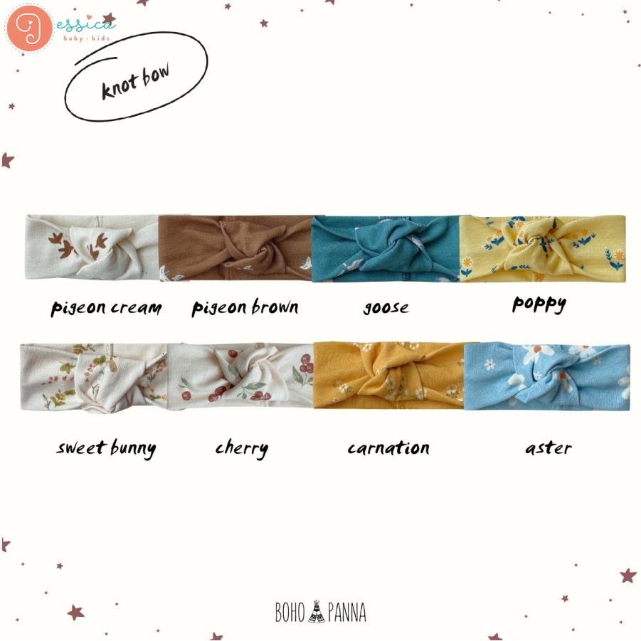 Bohobaby / Bohopanna Knot Bow Motif (Bandana Anak)