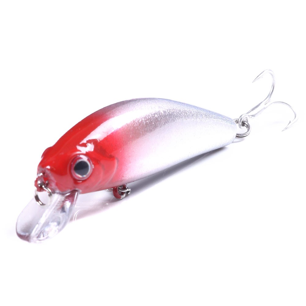 HENGJIA 9Pcs Sinking Minnow Fishing Lure 55mm 6.6g Umpan Pancing Bentuk Ikan Kecil Kail Swimbait Bass Bait Wobbler