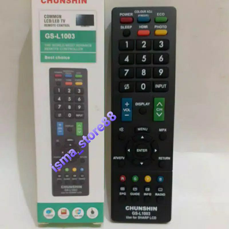 REMOT TV SHARP MULTI CHUNGSHIN GS-L1003 KHUSUS MEREK TV SHARP AQUOS LCD LED ALL TIPE TANPA PROGRAM