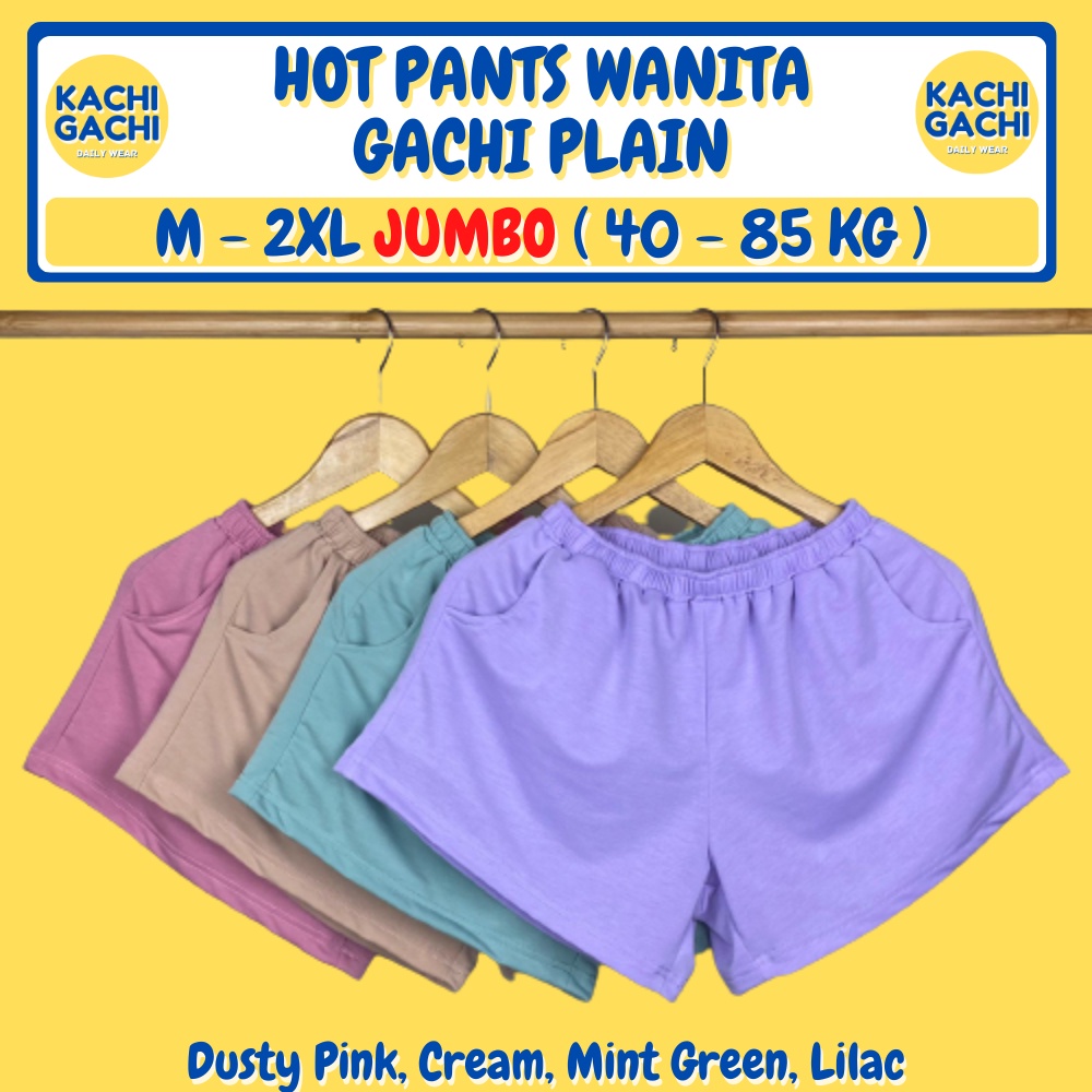 Hot Pants Wanita Jumbo / Celana Santai Wanita / Celana Kolor Wanita / Short Pants Wanita Big Size - Gachi Plain