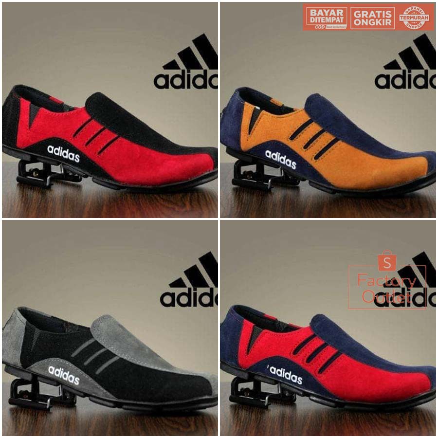 BAYAR DI TEMPAT !! SEPATU CASUAL PRIA SLIP ON ADIDAS NEYMAR SEPATU MOCASIN SUEDE SANTAI HARIAN !!