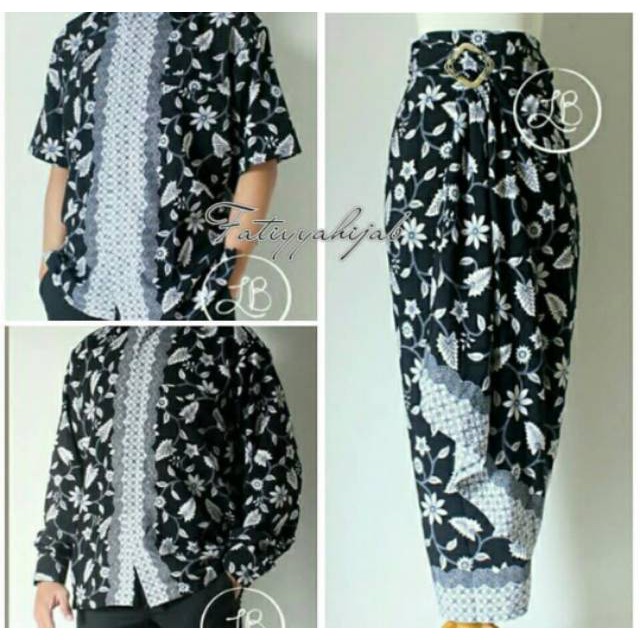 Couple rok batik dan kemeja / rok prisket / rok lilit