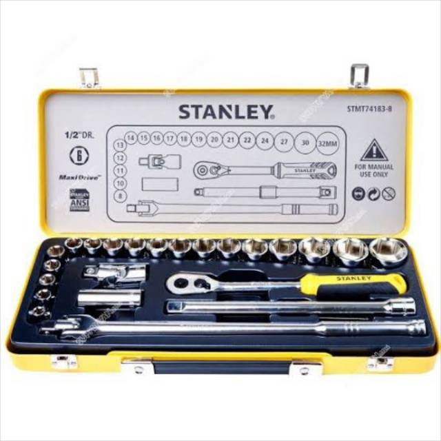 kunci shock set stanley 24PCS 1/2 12PTS STMT74184 stanley