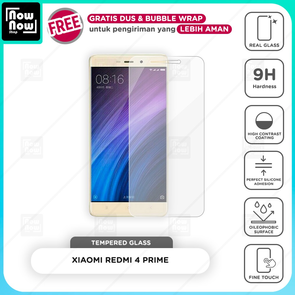 Tempered Glass Anti Gores Xiaomi Redmi 4 Prime Screen Guard Protector 9H Kaca Temperglass