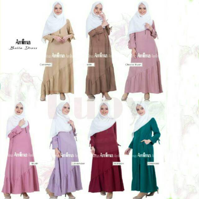 Dress Bella Amima ori gamis syari crepe premium longdress maxy