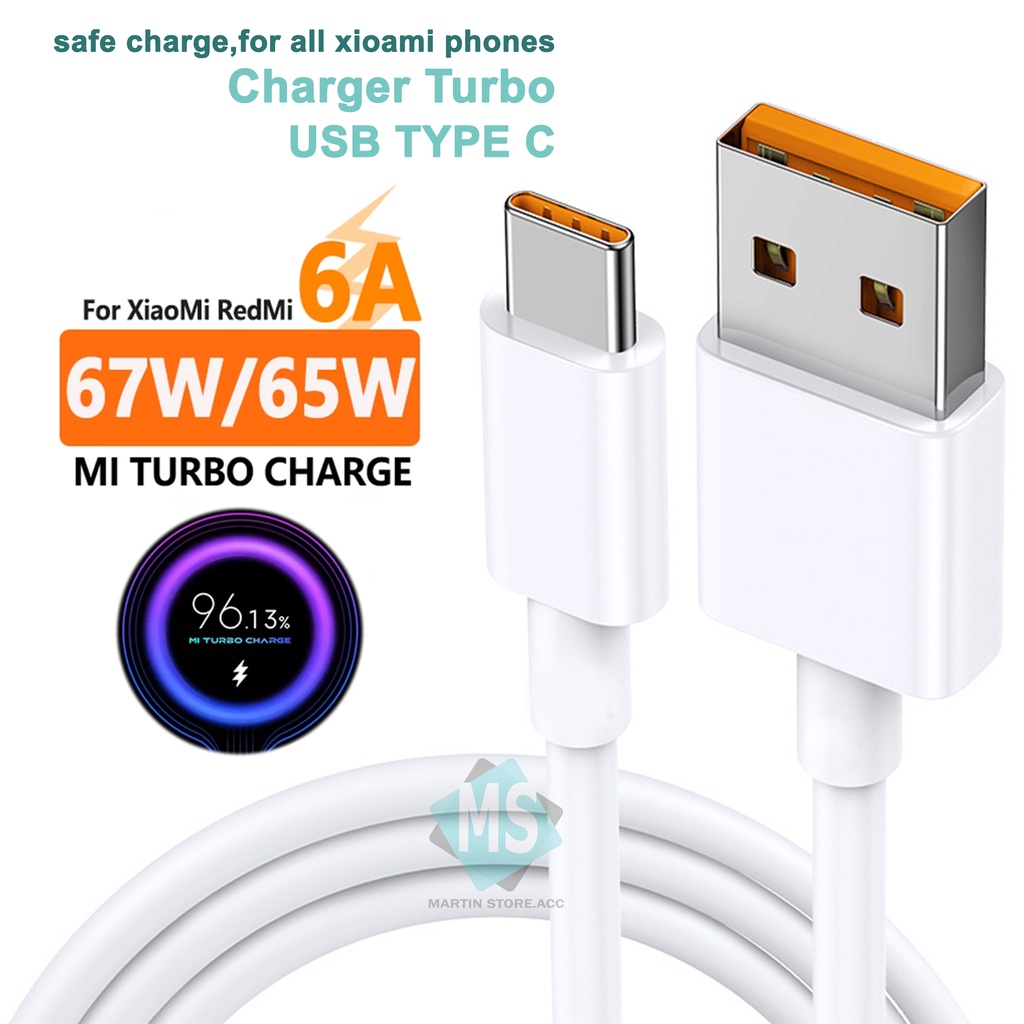 6A 67W/65W Mi Kabel Charger Turbo Kabel USB Tipe C Pengisian Cepat untuk Xiaomi 12 11 Pro Redmi Note 11 Pro K50 K40 Kabel Data USB C