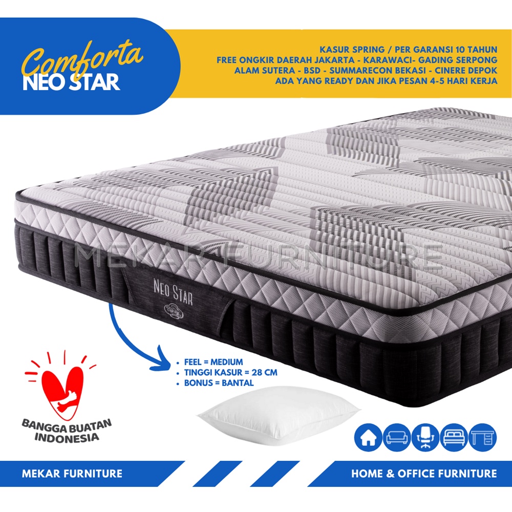 Jual Kasur Spring Bed Comforta Neo Star Mekar Furniture Shopee