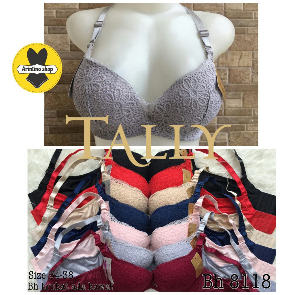 Bh Bra Tally 8118 (CUP B) Fashion Bra Brokat | Bra Busa Sedang Pakai Kawat |zces#