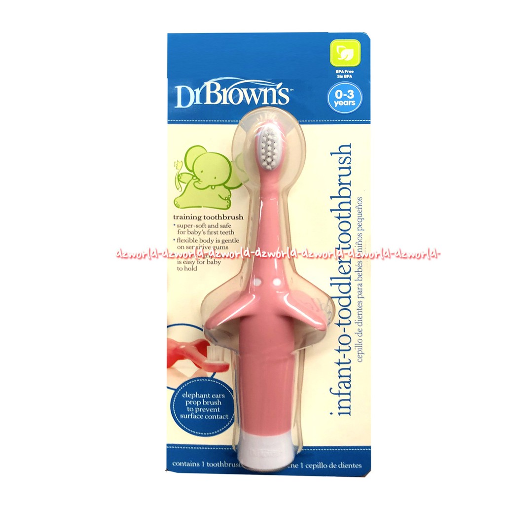 Dr Brown's Infant to Toddler Toothbrush 0-3y Sikat Gigi Bayi Anak Pink Dr Browns Drbrown