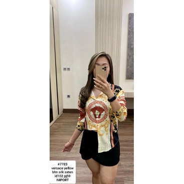 KEMEJA SILK VERSACE YELLOW 7783