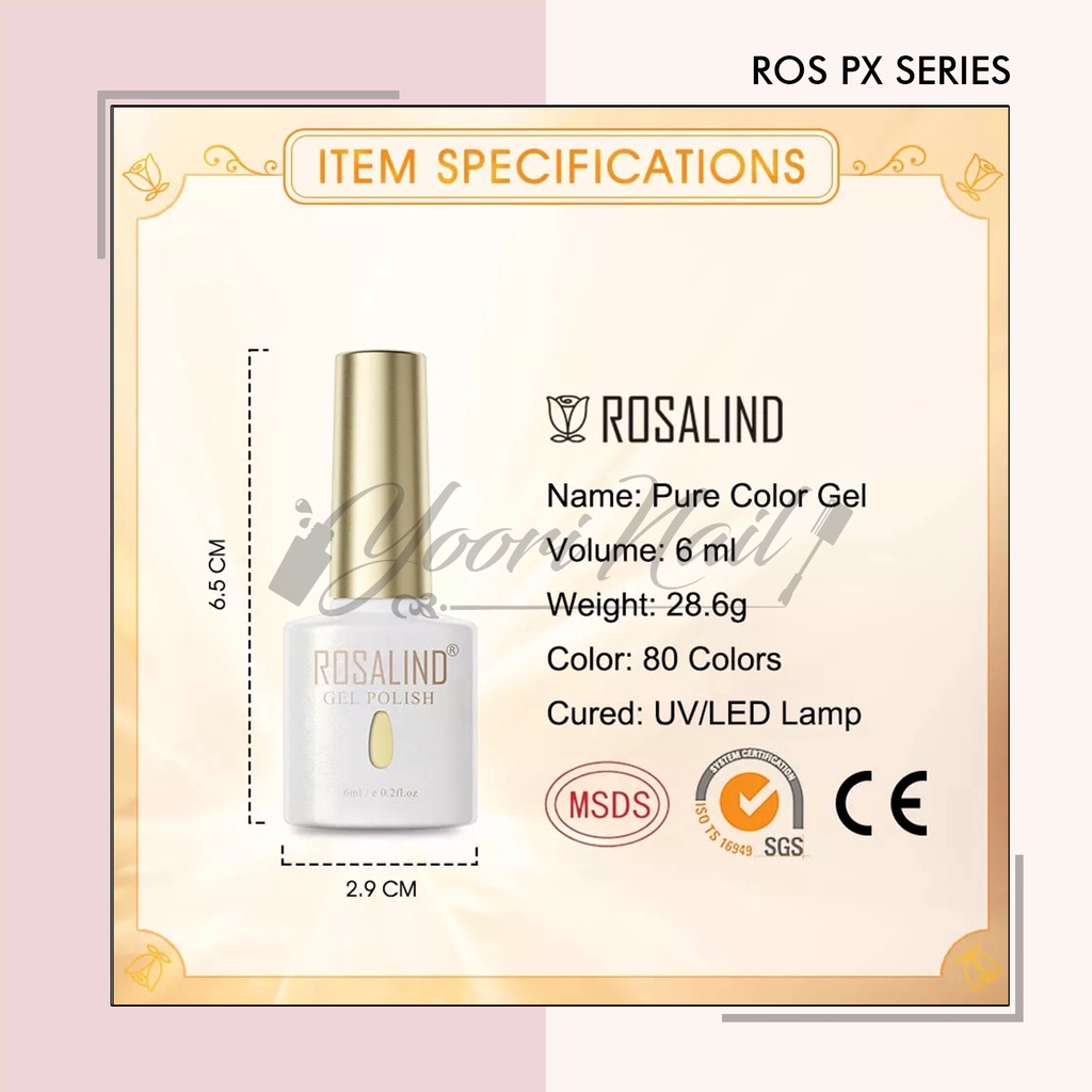 Rosalind PX Series 6ml (001-056) colorful glitter series mini rosalind gel polish